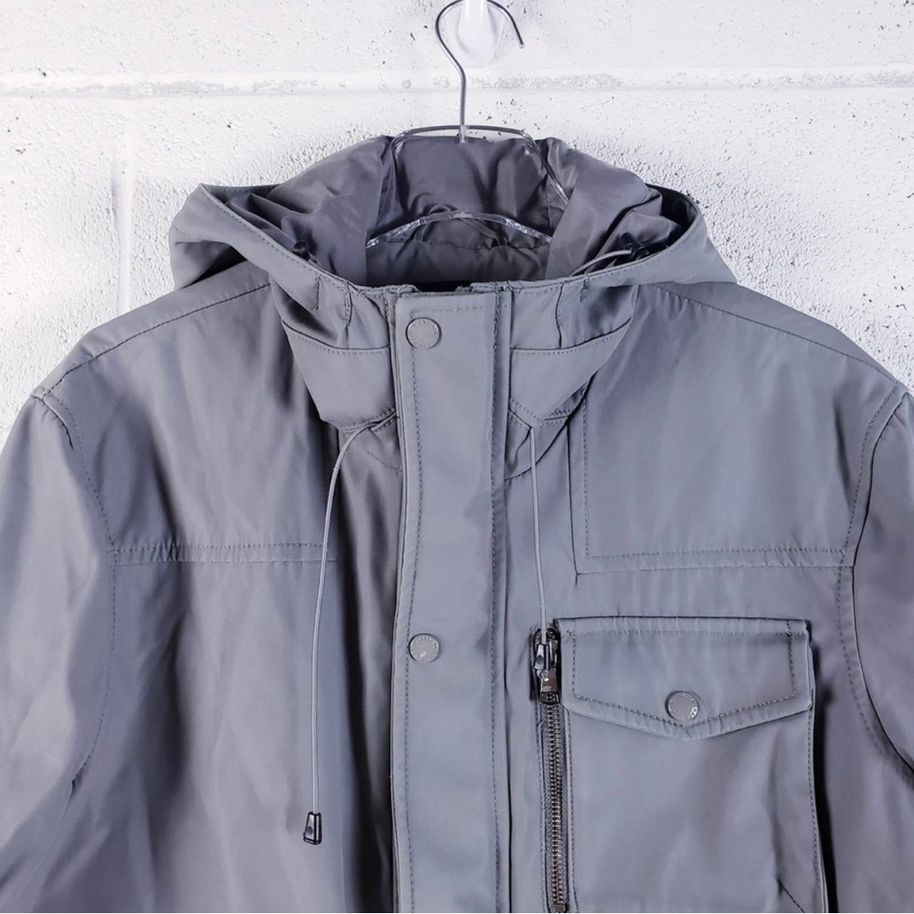 Banana Republic Men's Gray Waterproof Hooded Lined Winter Jacket Size Large